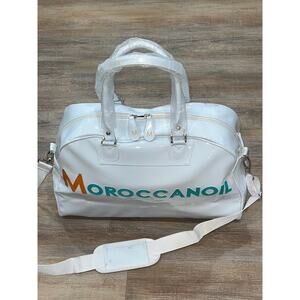 Moroccanoil White Vinyl Carry-On Overnight Travel Duffle Bag – 18x7x12